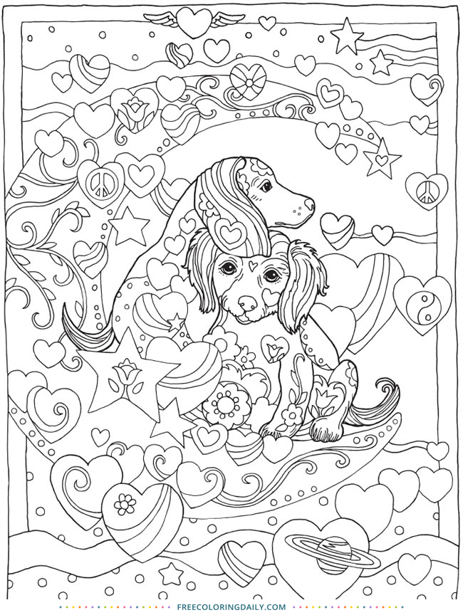 Cute Dog Free Printable Coloring Page Free Coloring Daily