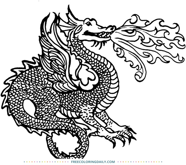 Free Fire Breathing Dragon Coloring
