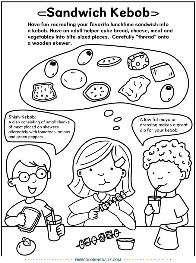Free Kid’s Cooking Coloring Page