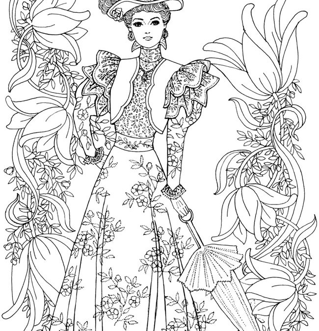 Free Vintage Woman Coloring Page