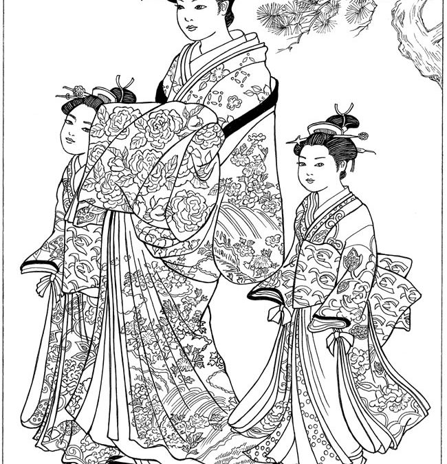 Free Asian Women Coloring Page