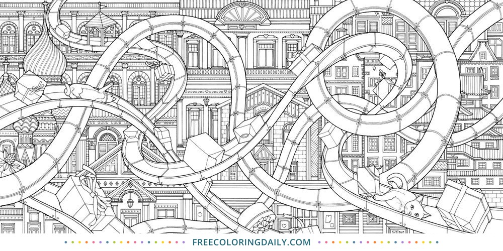 Free Roller Coaster Coloring