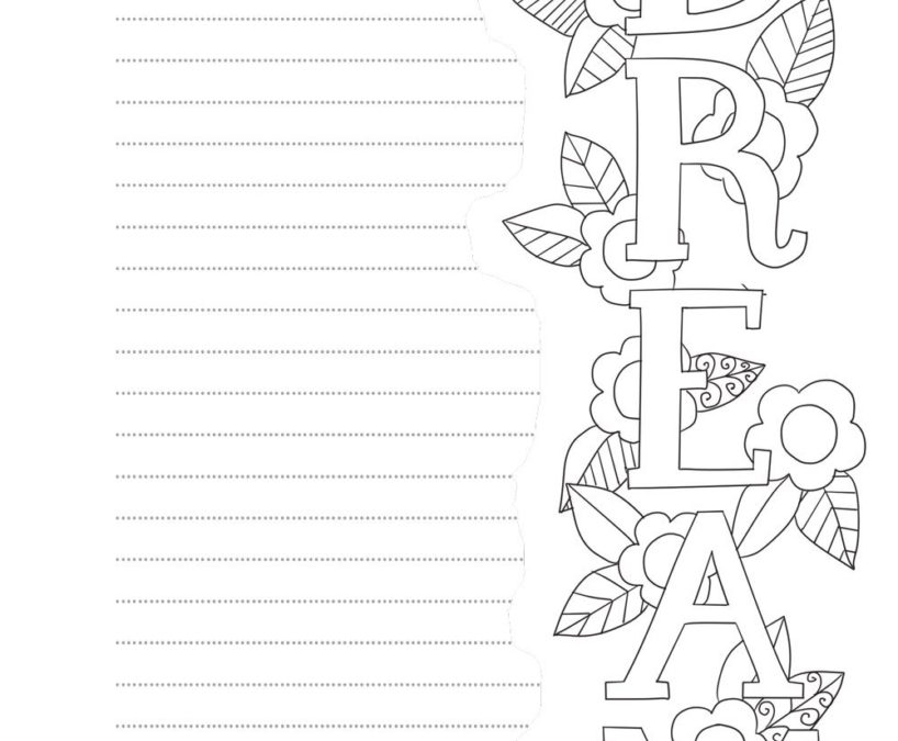 Free DREAM Coloring Journal Page