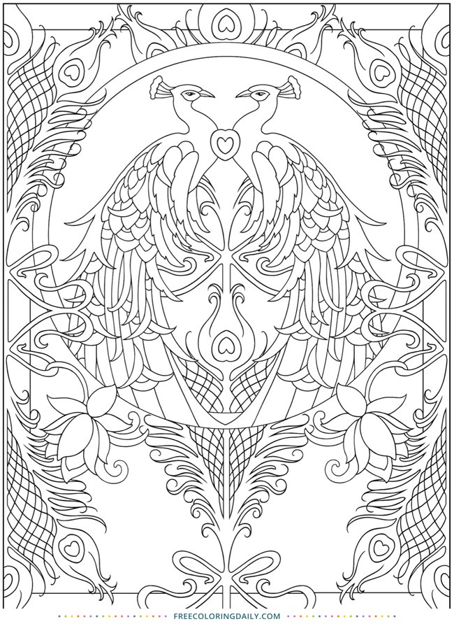 Free Fantastic Peacock Coloring Page