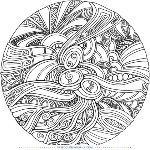 Free Zentangle Circle | Free Coloring Daily