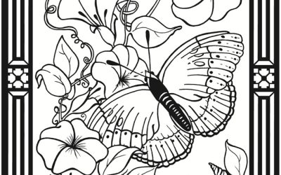 Free Butterfly and Flowers Coloring