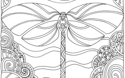 Free Dragonfly Pattern Coloring
