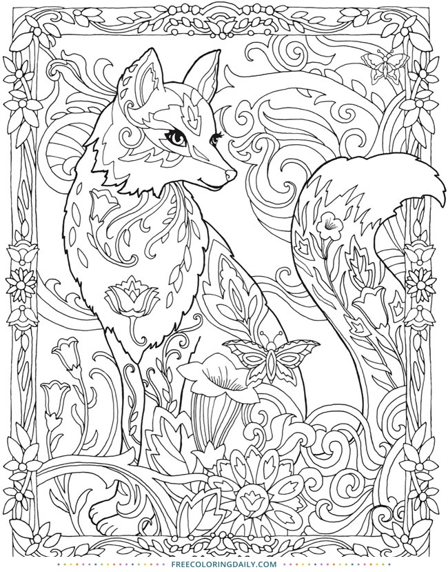 Free Gorgeous Fox Coloring Free Coloring Daily