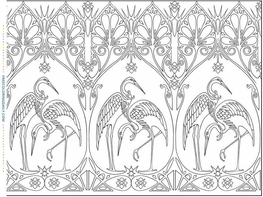 Free Heron Pattern Coloring
