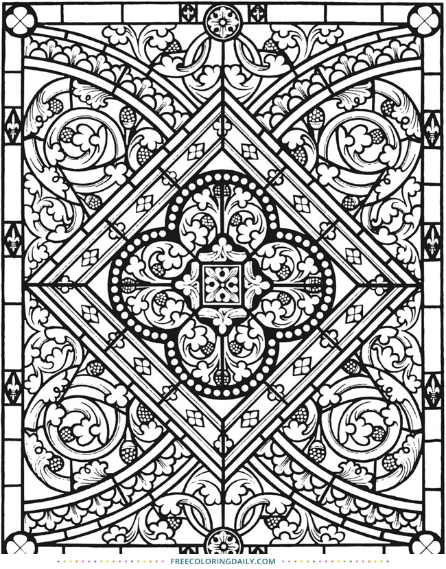 Free Stained Glass Coloring