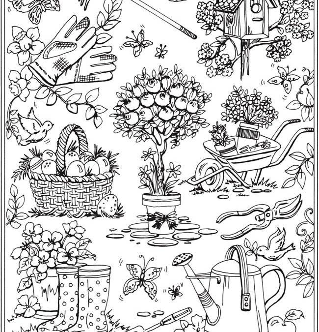 Adorable Free Gardening Coloring Page
