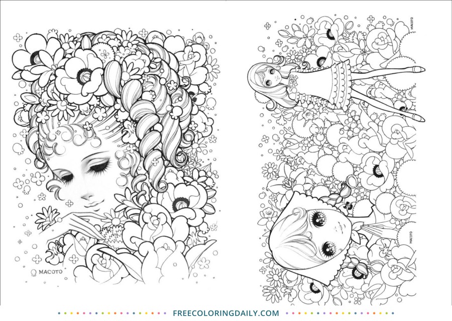 Free Floral Lady Coloring