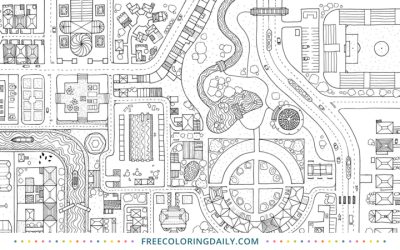 Free City Map Coloring Page