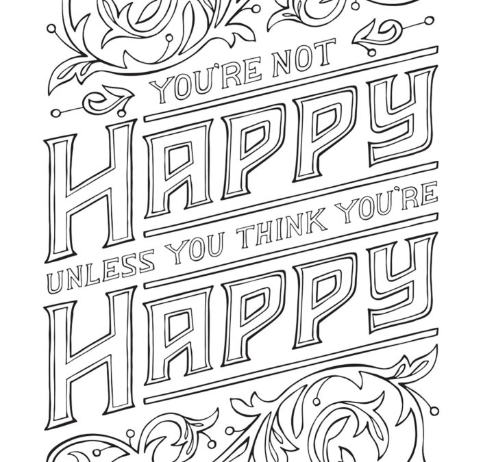 Free Happy Quote Coloring Page