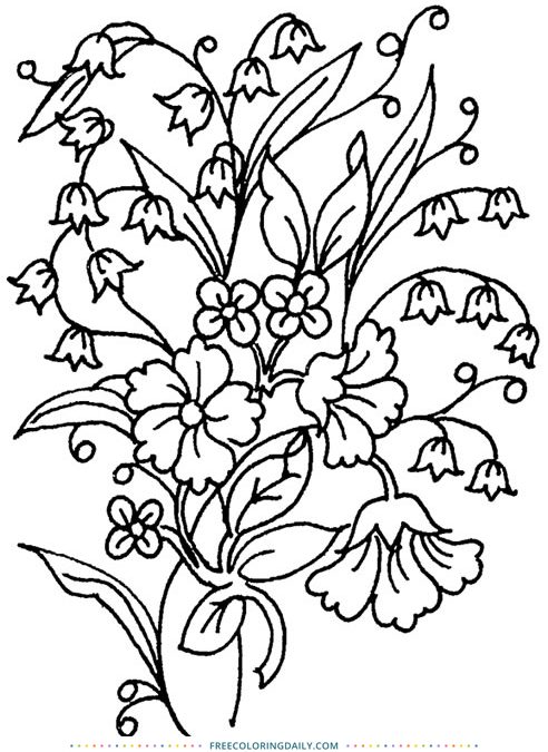 Free Pretty Floral Coloring