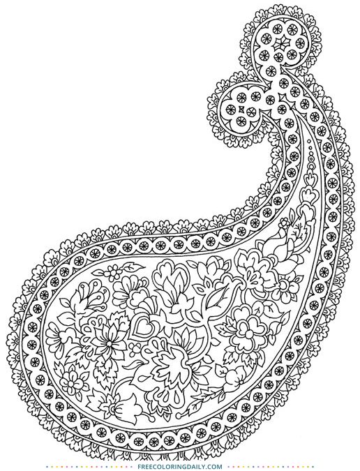 Free Paisley Coloring Page