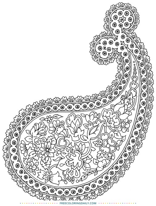 Free Paisley Coloring Page