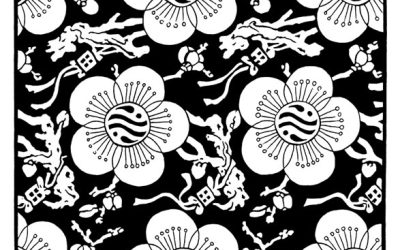 Free Floral Black Background Coloring