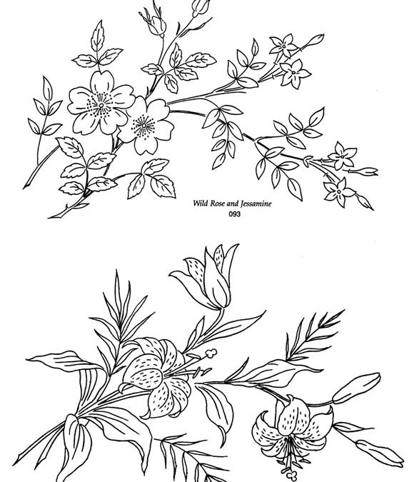 Free Floral Branch Coloring
