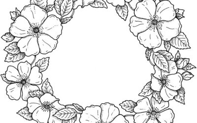 Free Floral Wreath Coloring