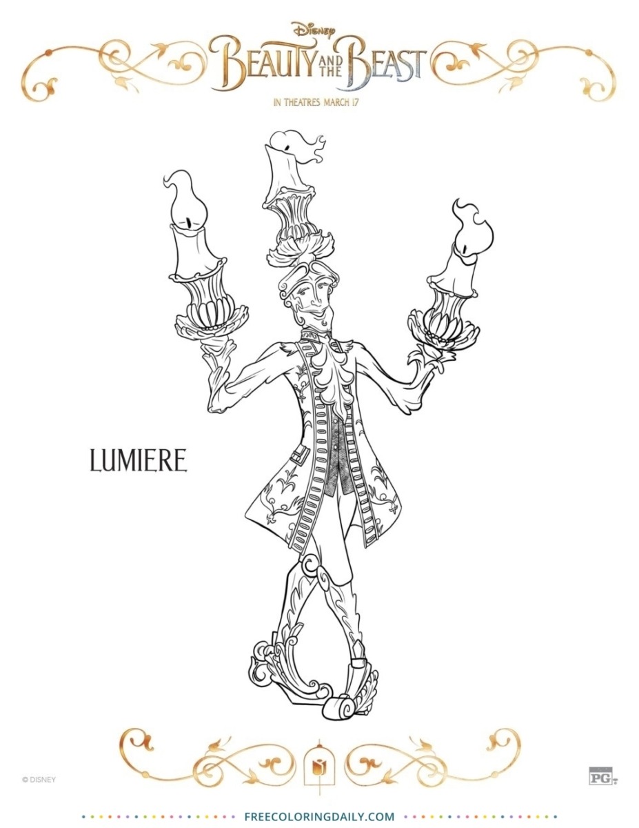 Free Lumiere Coloring Sheet
