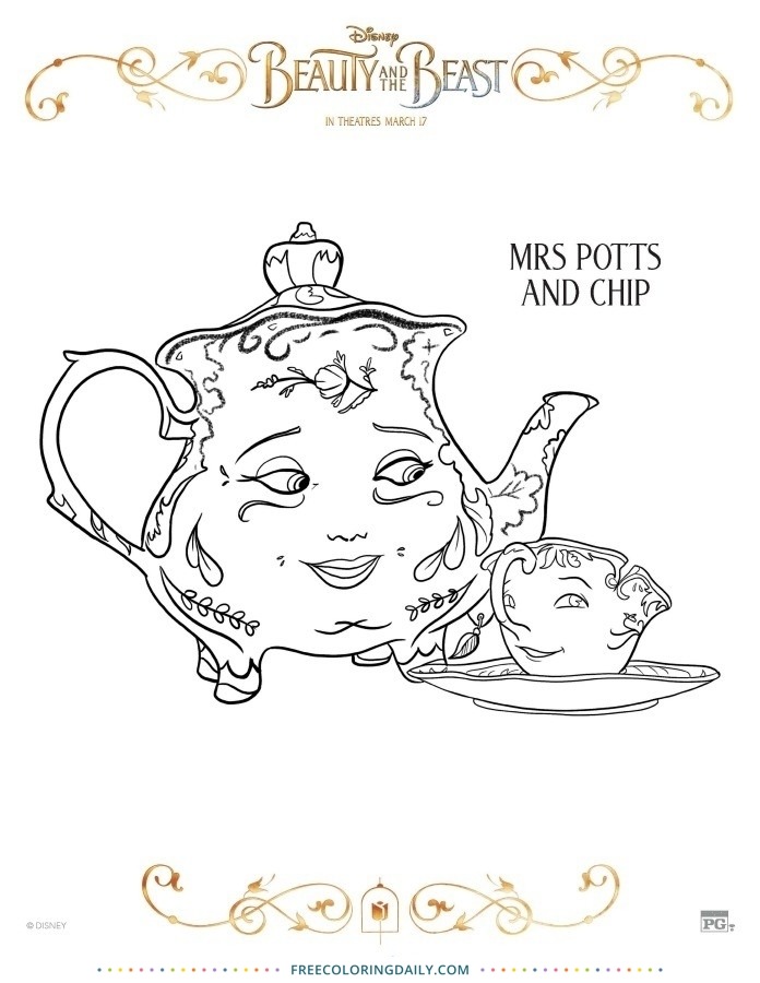 Mrs. Pott’s Free Coloring Page