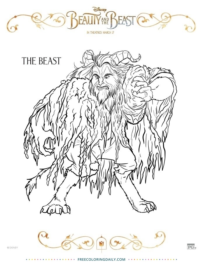 Free Beauty & the Beast Coloring