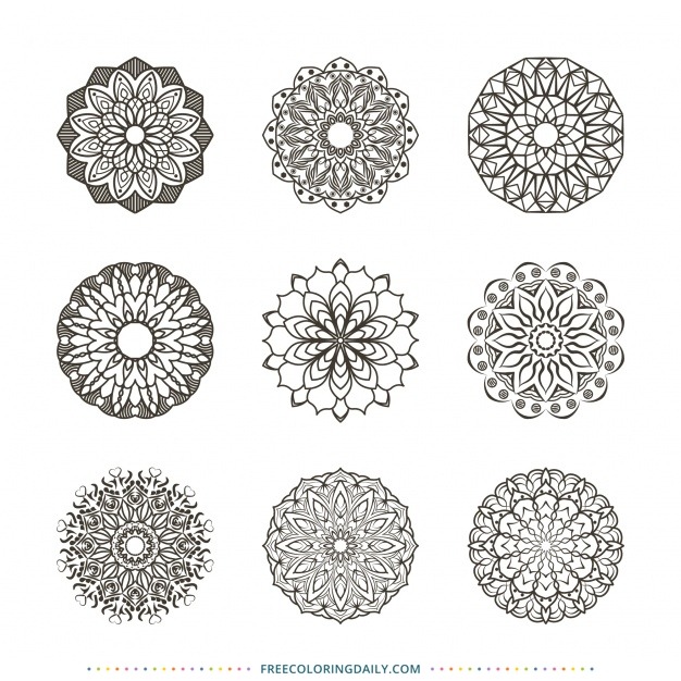 Free Floral Ornaments Coloring