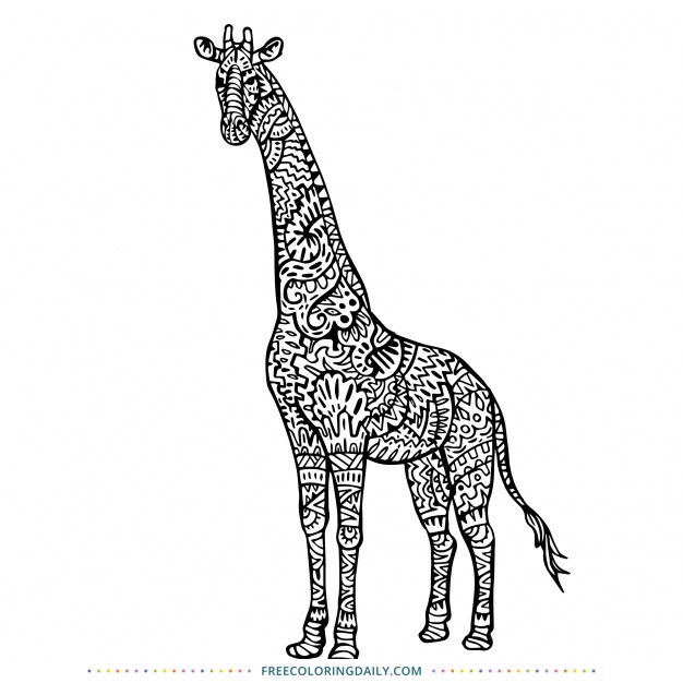 Free Coloring Page of a Giraffe