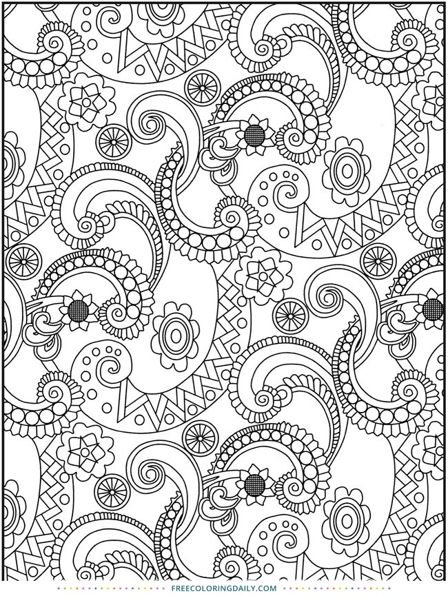FREE Paisley Pattern Coloring