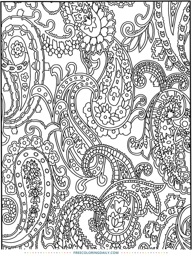 Free Paisley Pattern Coloring