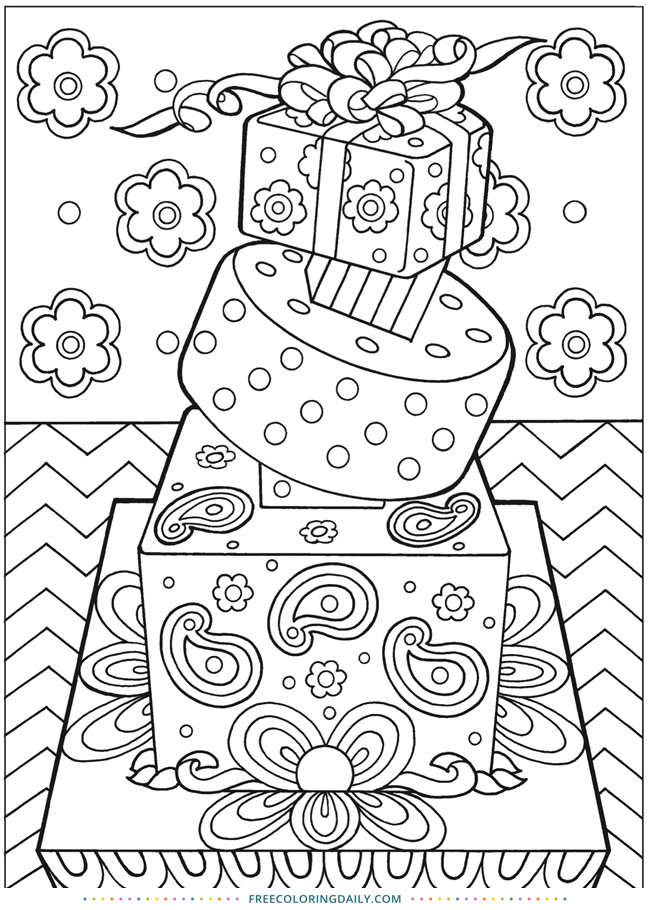 Free Birthday Cake Coloring Page