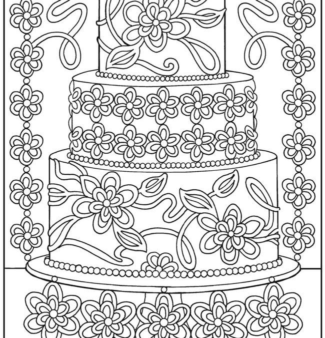 Free Cake Decorating Coloring page
