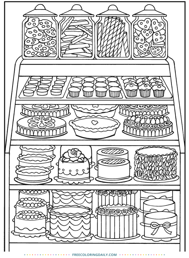 Free Bakery Treats Coloring Page