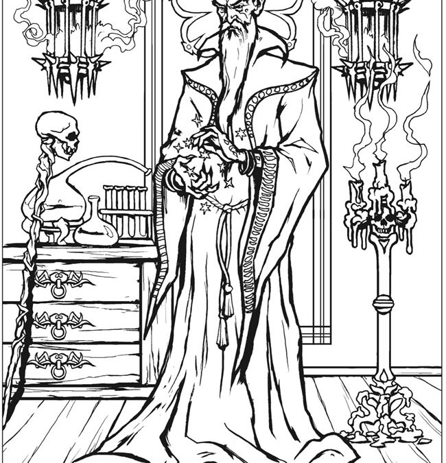 Free Wizard Coloring Page
