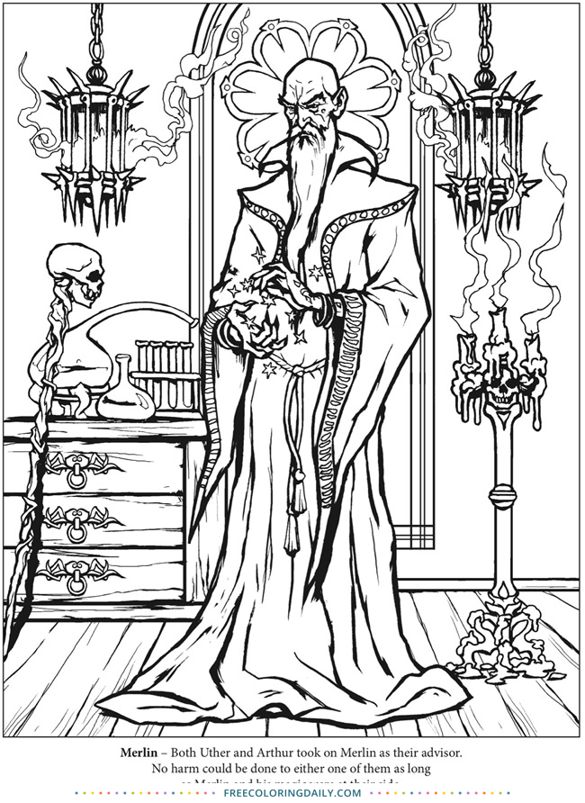 Free Wizard Coloring Page