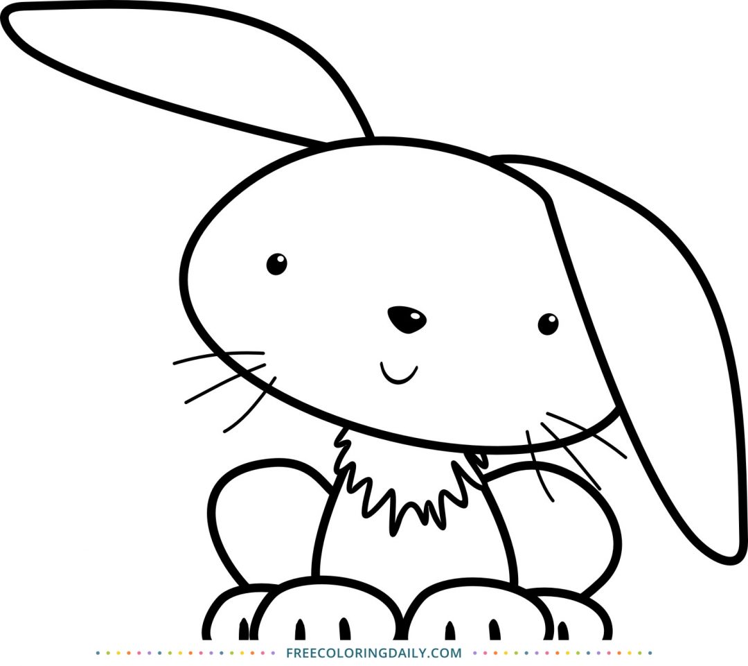 Cute Bunny Free Coloring Page