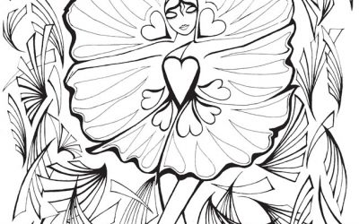 Heart Flower Fairy Free Coloring