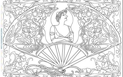 Free Vintage Fan Coloring Page
