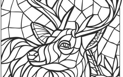 Free Deer Stained Glass Coloring