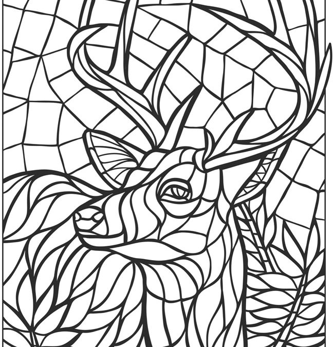 Free Deer Stained Glass Coloring