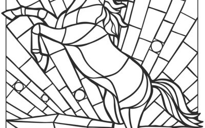 Free Stained Glass Horse Coloring
