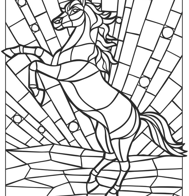 Free Stained Glass Horse Coloring