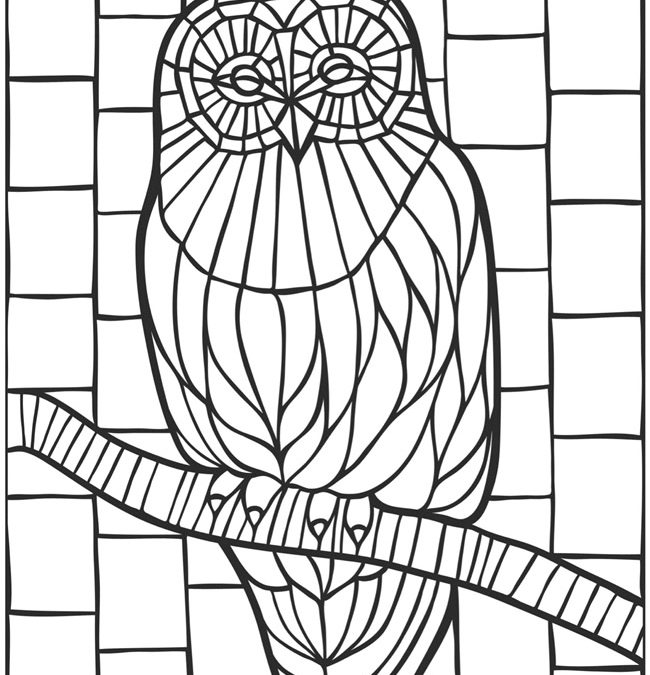 Free Coloring – Stained Glass Owl