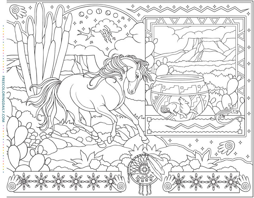 Dreamy Horse Free Coloring Page