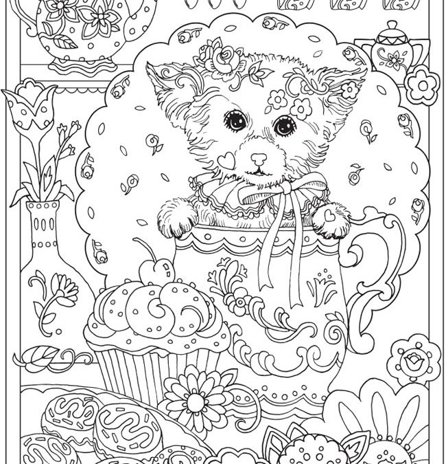 Free Teapot Kitten Coloring