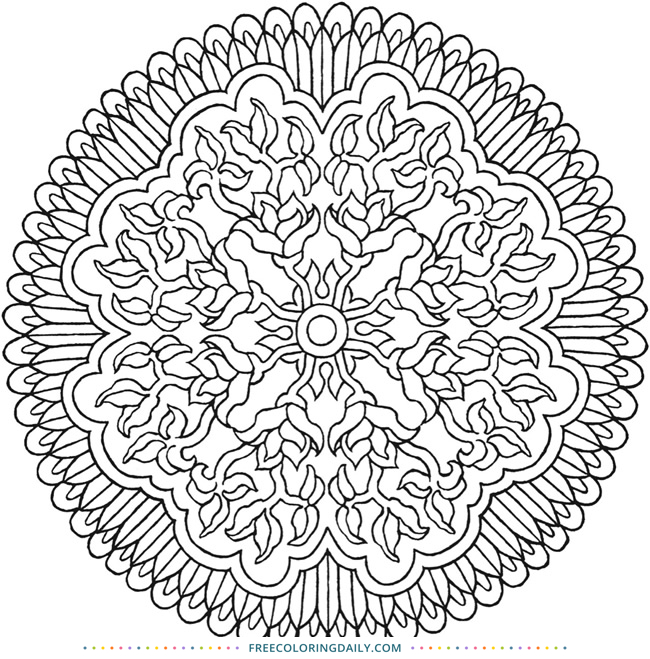 Free Mandala Pattern Coloring Page