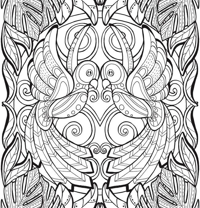 Tropical Jungle Scene Free Coloring Page