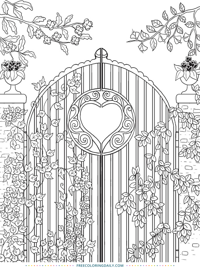 Free Coloring Page with Gate