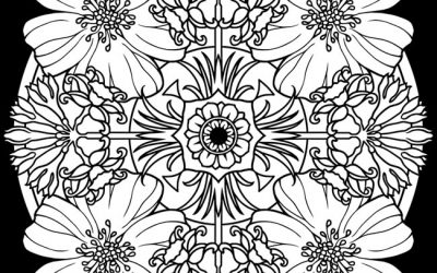 Free Coloring Kaleidoscope Floral